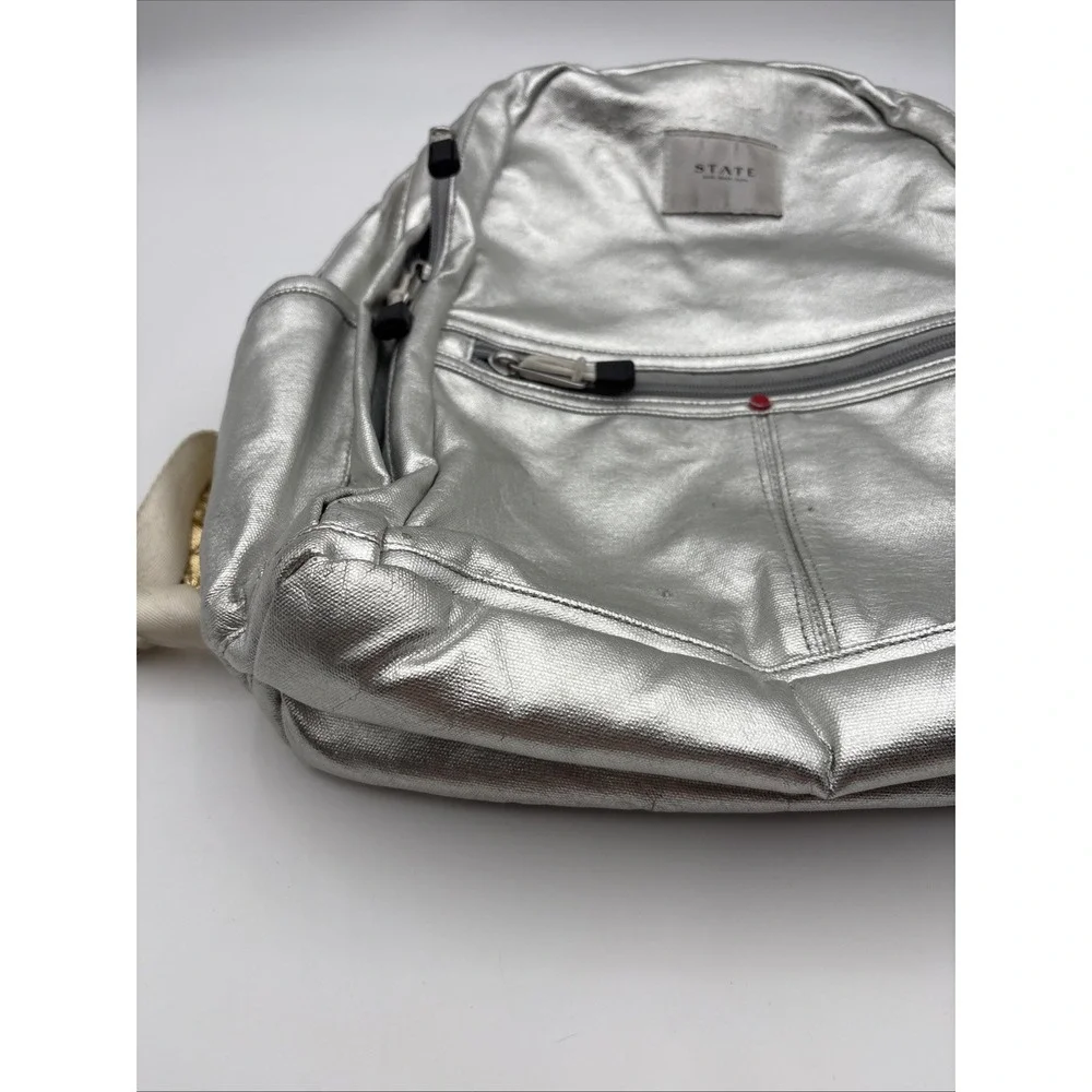 State Kane Mini Backpack Silver Metallic
